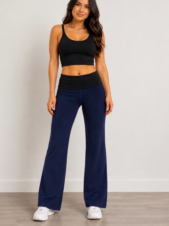 lululemon athletica Pants - Lululemon reversible straight leg pants navy blue high waisted size 6